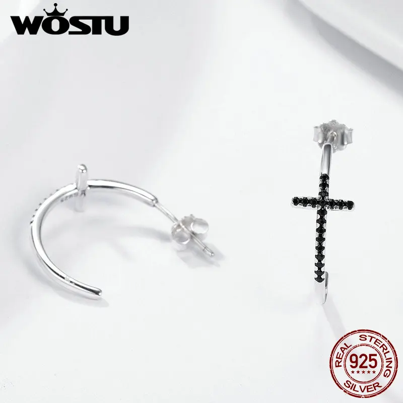 Женские классические серьги пусеты WOSTU европейские из 100% стерлингового серебра