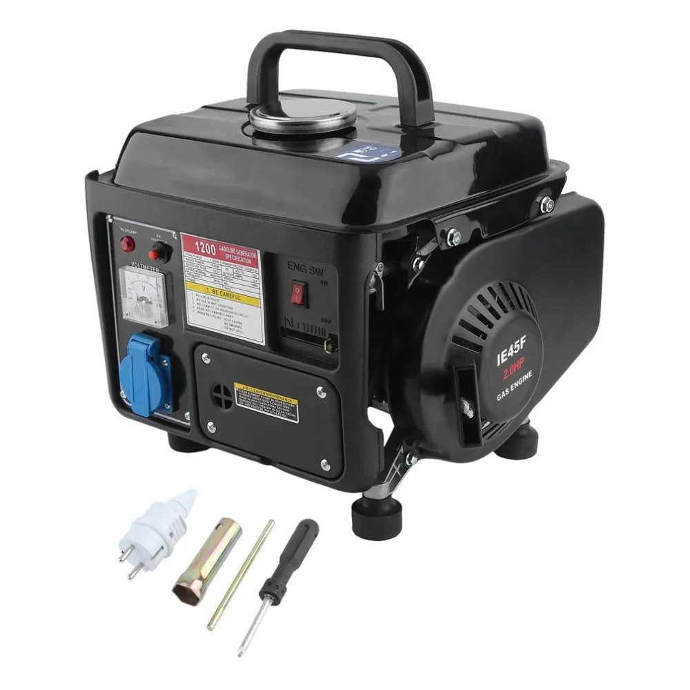 

1200W 2HP Portable Electric Gas Powerful 2 Stroke RV Camping Gasoline Generator Accessories Set Germany Plug