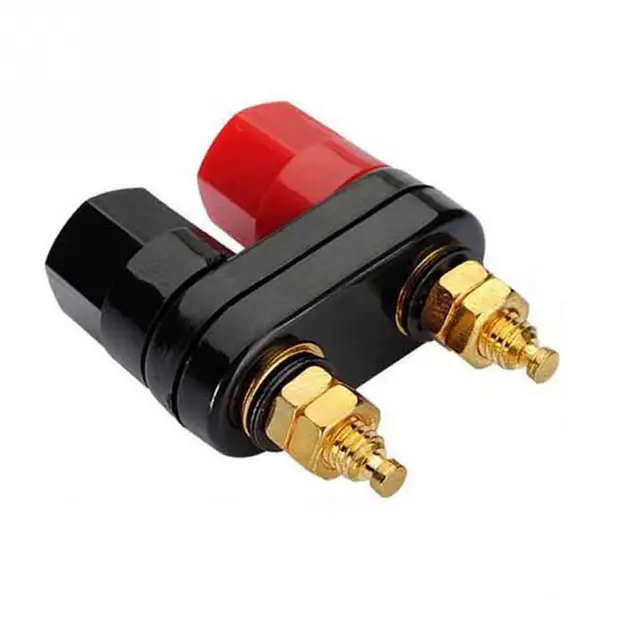 High Quality Couple Terminals Red Black Connector Amplifier Terminal Binding Post Banana Speaker Plug Jack #945