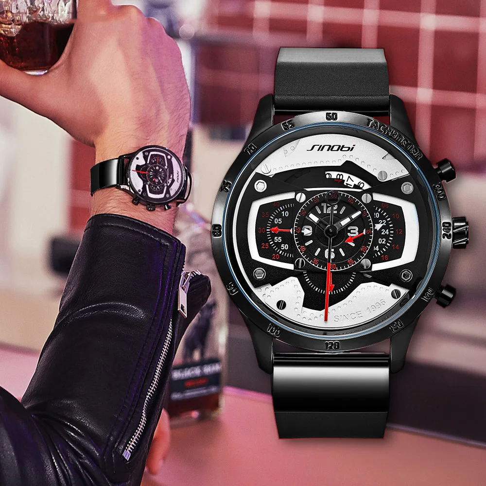 2019 New Creative Car Design Men's Watch Fashion Speed Racing Sports Chronograph Quartz Watches Men Male Big Dial Travel Clock  