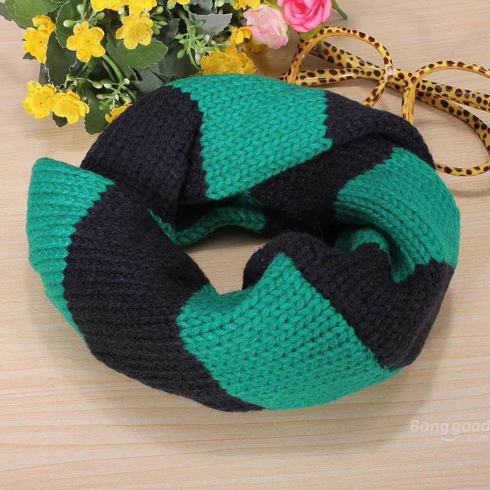 Gasper Toddler Wool Warm Stripe Neckerchief Round Scarf Shawl Wraps