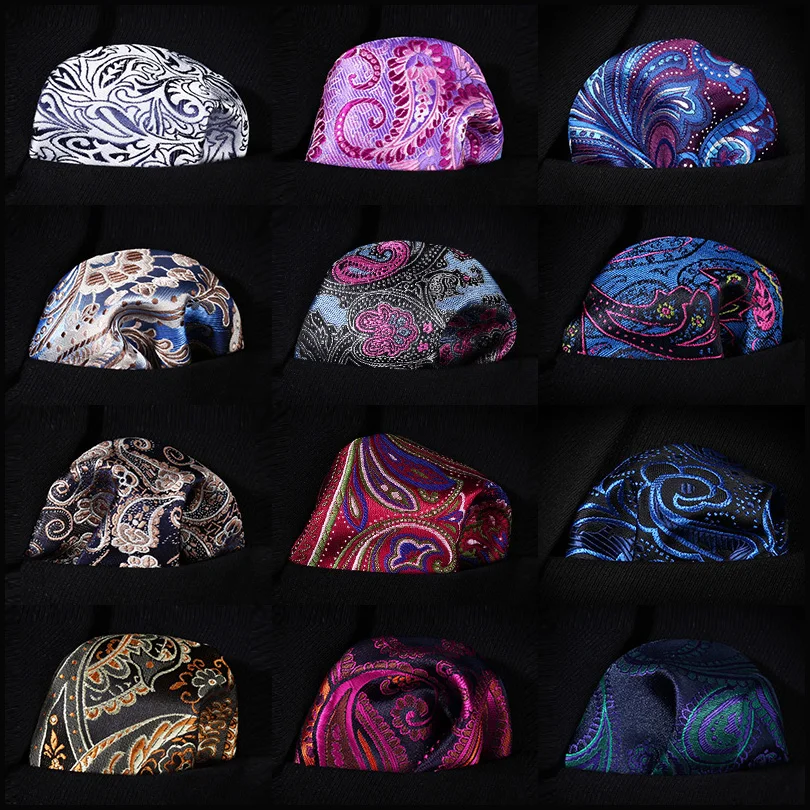 

Paisley Floral Men Silk Pocket Square Hanky Wedding Party Handkerchief #B7 Pocket Square Classic Party Wedding