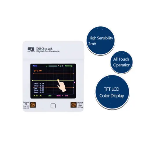 Portable Touch Screen Mini Digital Oscilloscope DSO 112A TFT USB Oscilloscope