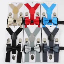 Suspenders Belt Bowtie-Set Braces Bow-Tie Baby-Boys Kids Elastic Y-Back Solid Children