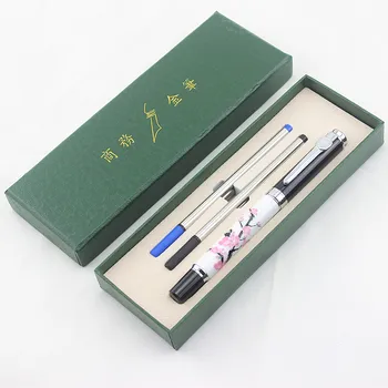 

Luxury Jinhao 8802 Ceramics Plum Flower pen holder rollerball pens 0.7MM Nib School and Office Supplies for Writing