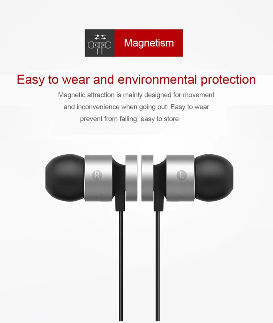 Icoque Magnet Hifi Earphone Bluetooth Wireless Headphones with Mic for Phone Xiami Samsung iPhone In-ear Stereo Earbuds Earphone (3)