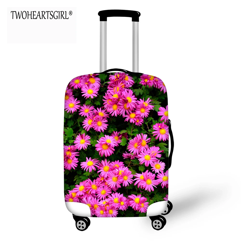 TWOHEARTSGIRL Different Varieties Flowers Printed Elastic Luggage Protective Cover Flower Prints