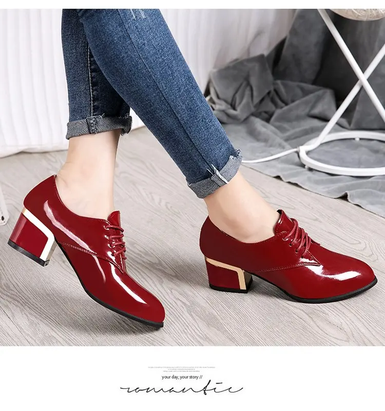 Роскошная дизайнерская обувь; женские туфли-лодочки; коллекция года; сезон лето; красные женские кожаные туфли на каблуке для работы; женская обувь высокого качества; Zapatos mujer; размеры 38, 39, 40