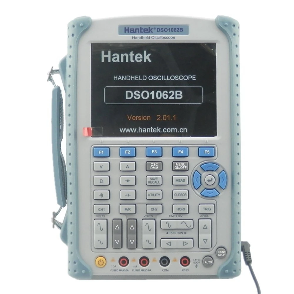 

Hantek DSO1062B Digital Handheld Oscilloscope Multimeter 2CH 60MHz 1Gsa/S sample rate 1M Memory Depth 6000 Counts DMM