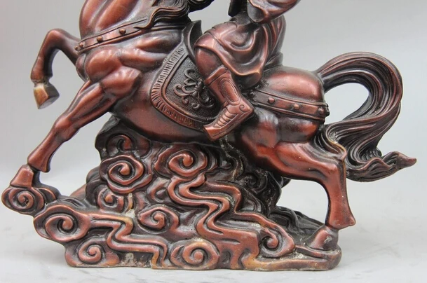 29cm China Copper Bronze Monkey ride Horse Immediately seal the Hou Statue sculpture