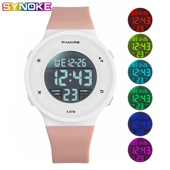 

PANARS Kid Digital Watches Sports Children 5Bar Waterproof LED Luminous Multifunctional Boy Girl Student Shock Resistant Clock