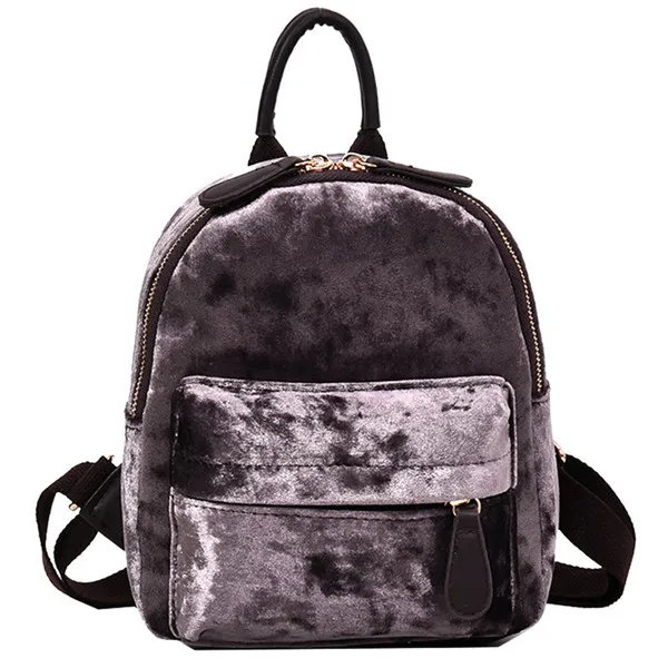 Женский рюкзак, велюровый рюкзак для девушек, студенческий Одноцветный рюкзак для путешествий, школьная сумка через плечо, рюкзак