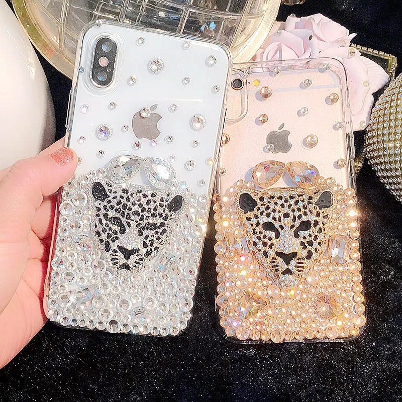 

Fashion Leopard Rhinestone Case For Motorola Moto Z Z2 Play Force G4 G5 G5S G6 E4 E5 X4 Plus