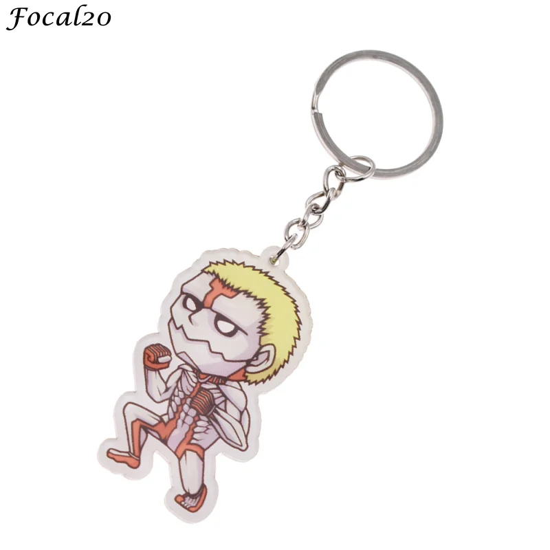 Focal20 Trendy Acrylic Attack On Titan Key Chains Unisex Cartoon Character Two-sided for Men Women | Украшения и аксессуары