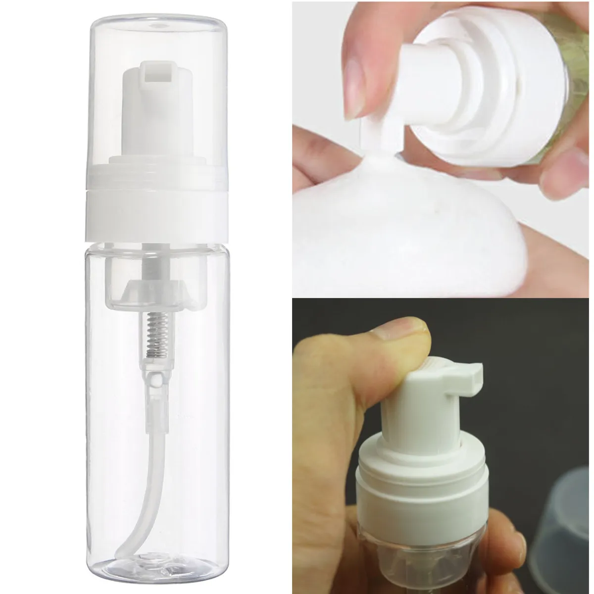 

1pcs 50ml Clear Foaming Bottle Froth Pump Soap Mousses Liquid Dispenser Foam Bottles With Cap Plastic Shampoo Lotion Bottling