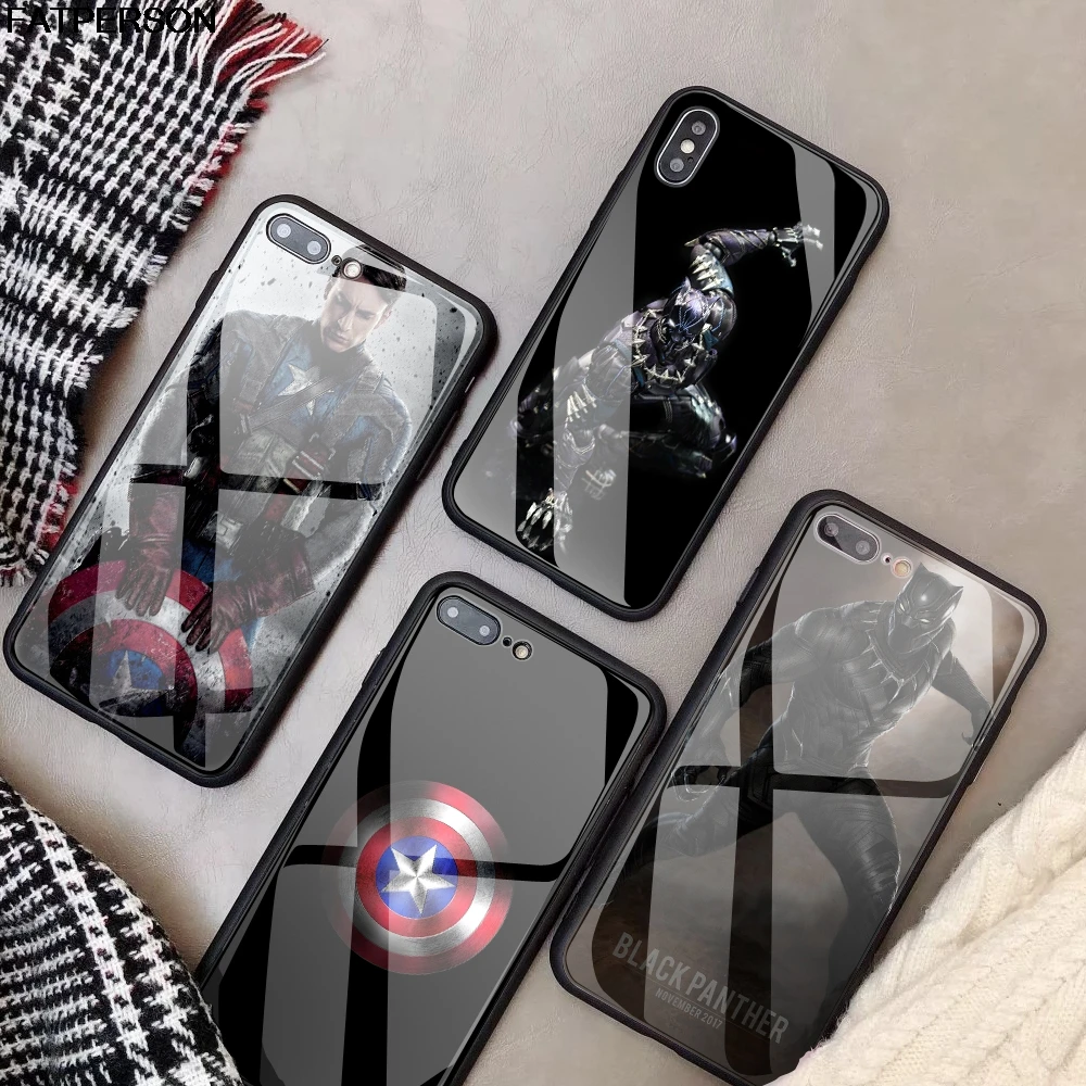 DIY чехол из закаленного стекла для телефона iphone 7 8 6s 6 Plus X XR XS MAX Железный человек Marvel для iphone 11 Pro MAX 5 S E чехол для телефона