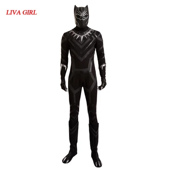 

2019 Cosplay Costume Black Panther Roleplay Captain America 3 Civil War Men's Jumpsuit Custom Made