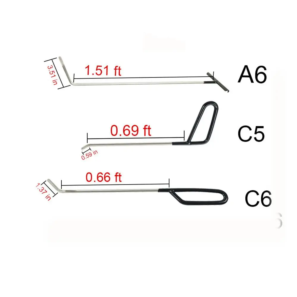 

Furuix PDR tools push Rods Tool Kit Door Dings Hail Repair and Dent Removal Set (A6 C5 C6)