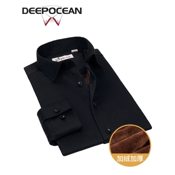 

New Winter Men Shirts Thick Long Solid Cotton Shirts Brand Clothing Fashion Warm Men Caual Shirt Business Dress Shirt X75510L