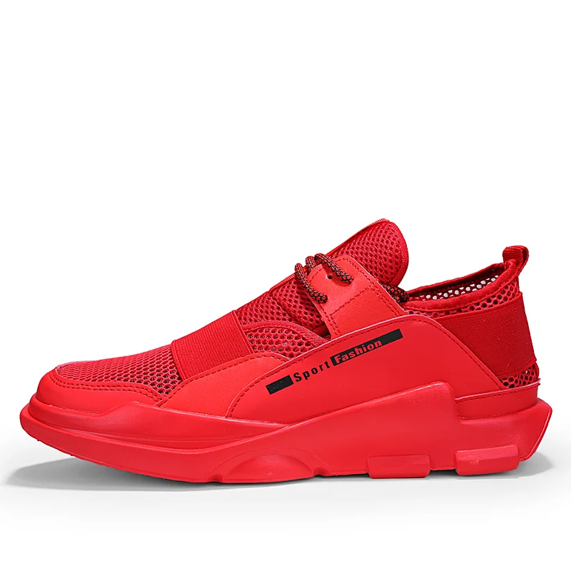 VSIOVRY/ мужские кроссовки для бега; сезон весна-лето; прогулочные беговые кроссовки для мужчин; удобная спортивная обувь с дышащей сеткой - Цвет: Red
