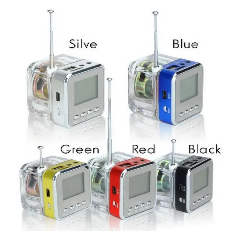 

BEESCLOVER Potable Music MP3 Player Speaker with USB cable Mini USB MicroSD Card FM Radio LCD Display Speaker r25