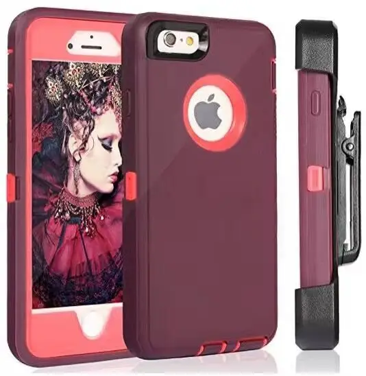 

3 in 1 Shockproof Armor Plastic Defend Cover Shockproof Case For Apple iPhone 7 8 6 Plus X XR XS Max Hybrid Back Cover