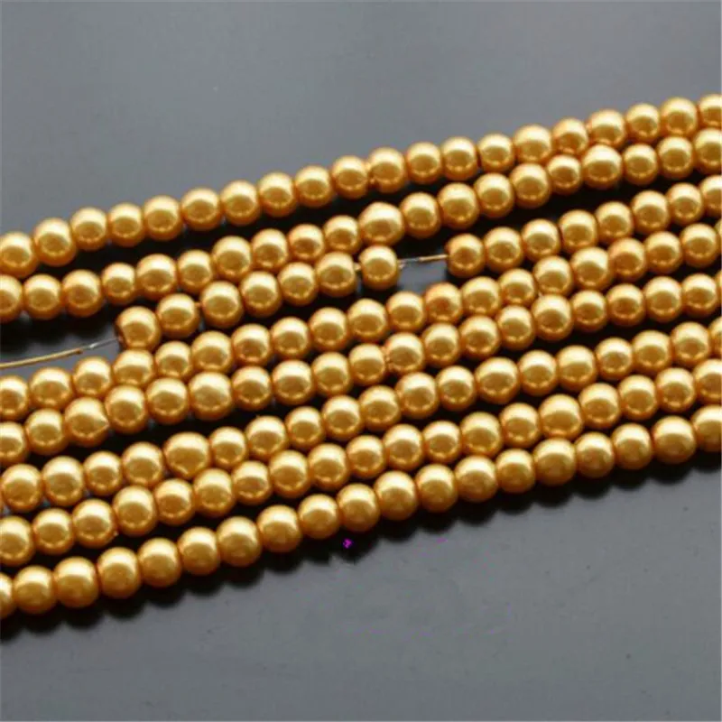 20 Perles Imitation Verre 8mm Couleur Doré - Marque SAVMER, Neuf, Pour Création De Bijoux