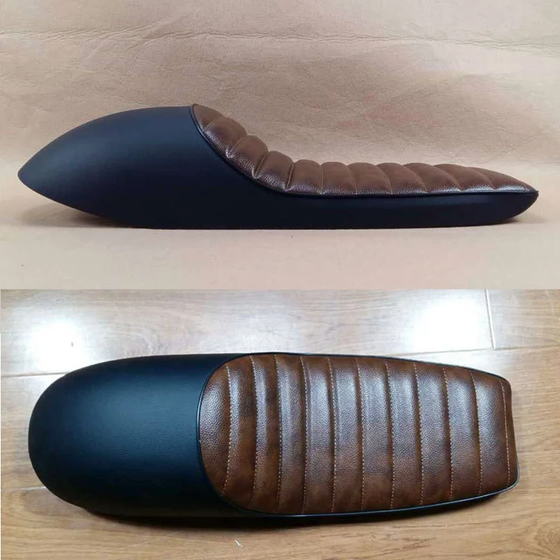 2016 BRAND NEW Black With brown Motorcycle Parts Cafe Racer seat Flat Seat Motorcycle refit cushion