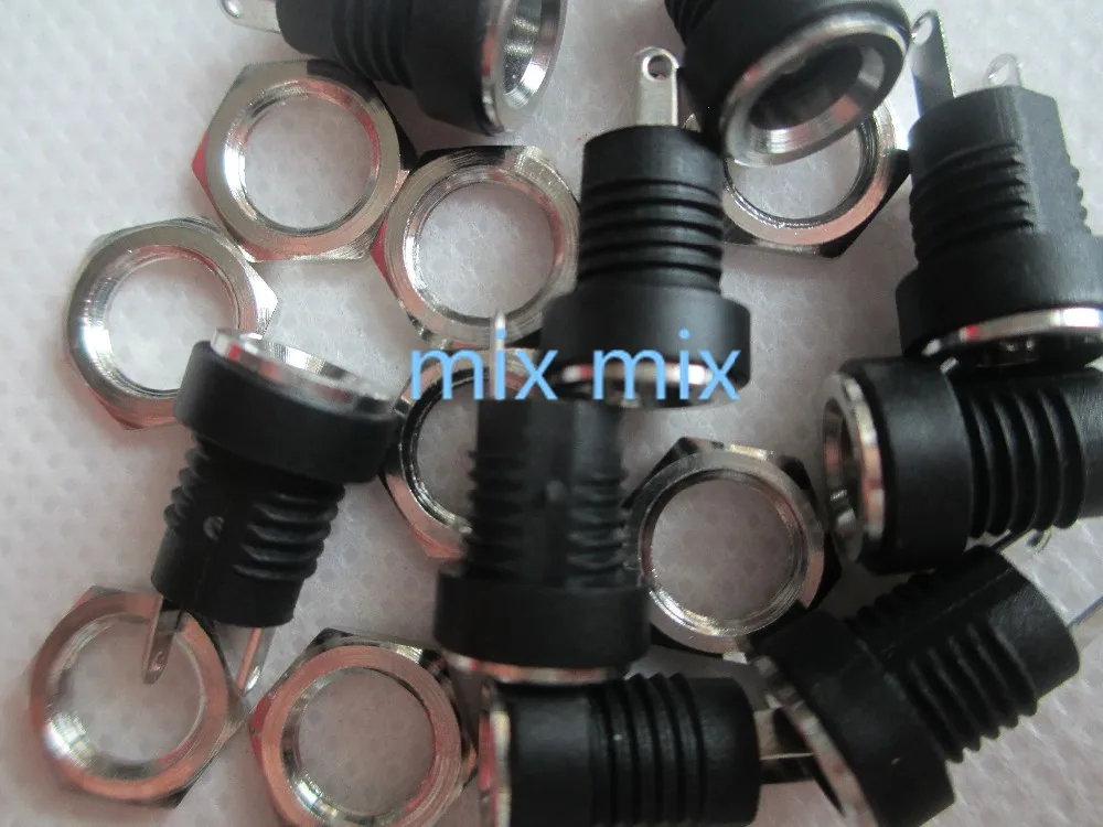 Fixmee 50pcs 2.1mm x5.5mm Panel Chassis Mount DC 12v Socket outlet adapter connector Charge Poweer Supply Jack New | Обустройство