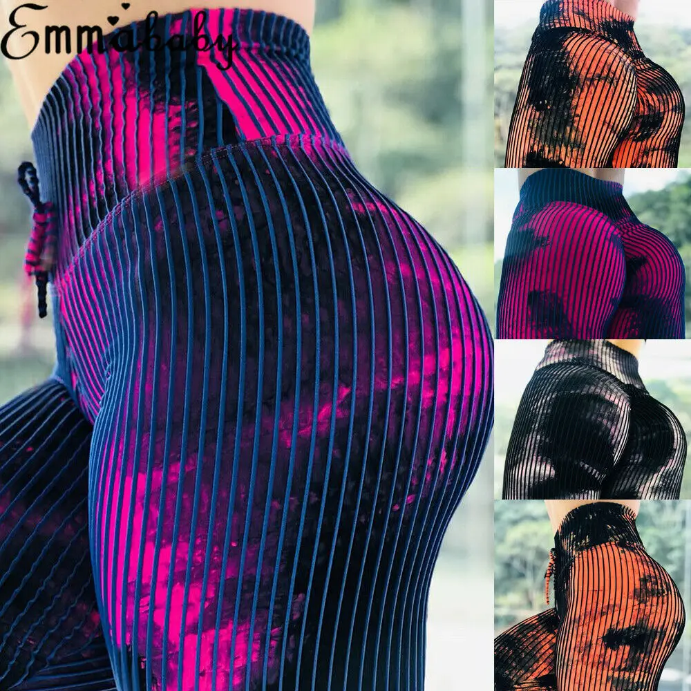 

High Waist Fitness Leggings Women Gym Workout Push Up Trousers Print Yoga Long Pants