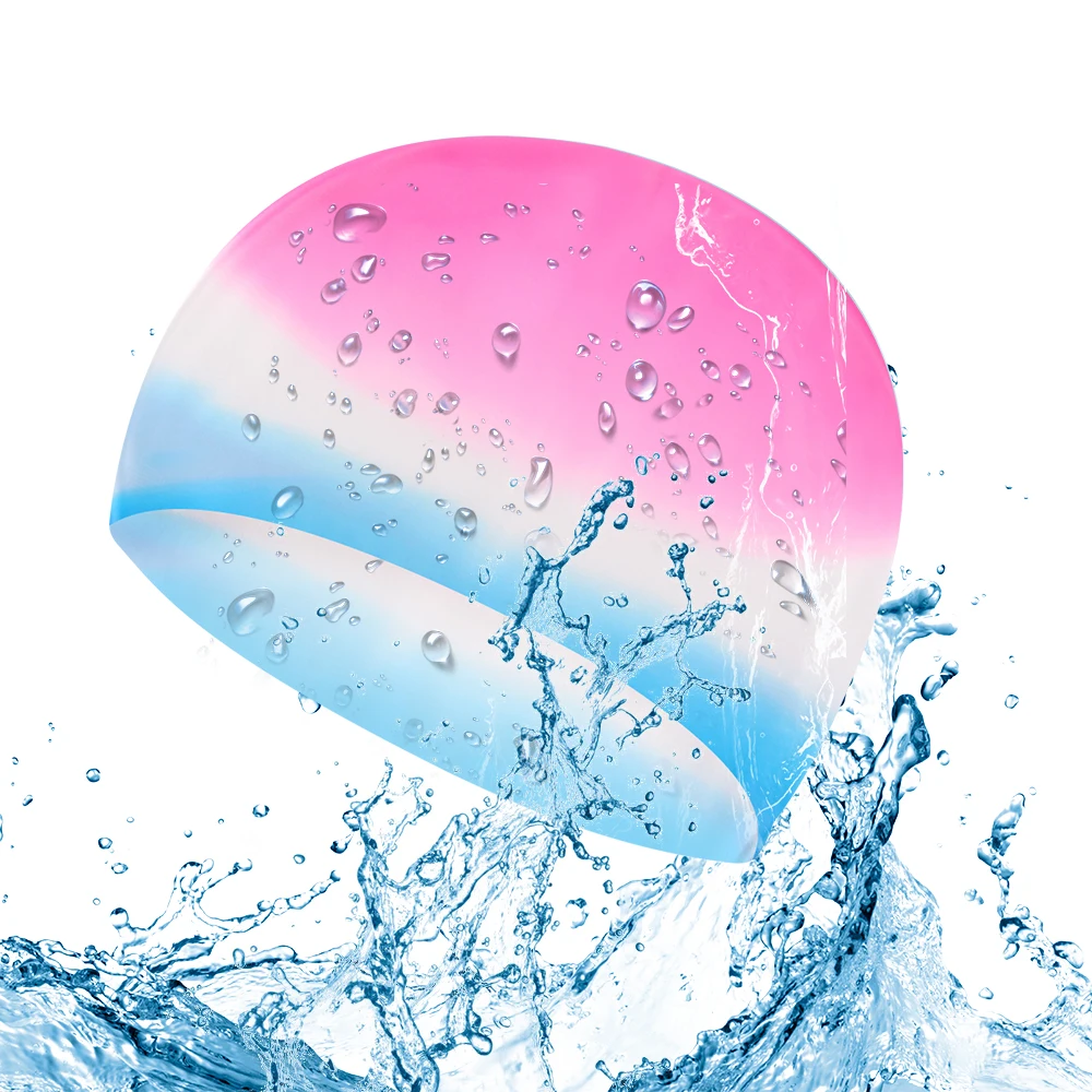 Водонепроницаемая шапочка для плавания ming с защитными ушами из силиконовой резины, цветные водонепроницаемые купальные шапочки для взрослых мужчин и женщин, аксессуары для плавания ming - Цвет: Прозрачный