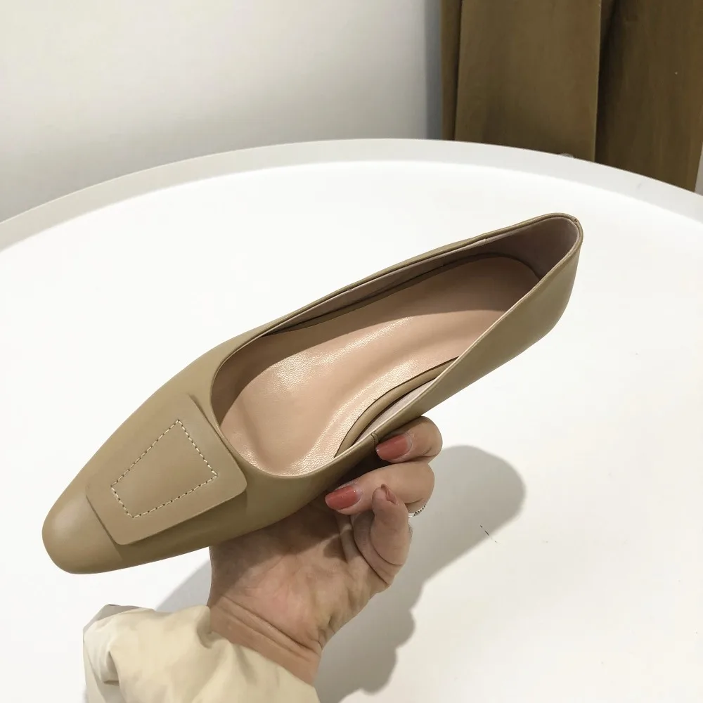 

New flat shoes women's shoes leather comfortable wild shallow shoes boat shoes soft leather large size casual ladies shoes