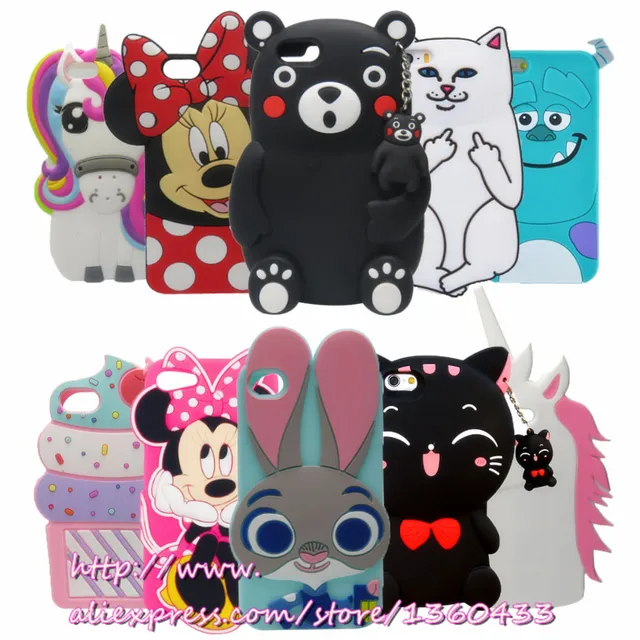 Best Price For iphone 5 5S/SE/5c 3D Silicon Pocket Cat Minnie Cupcake Fashion Soft Phone Back Case Cover For Iphone 5S 5 S E