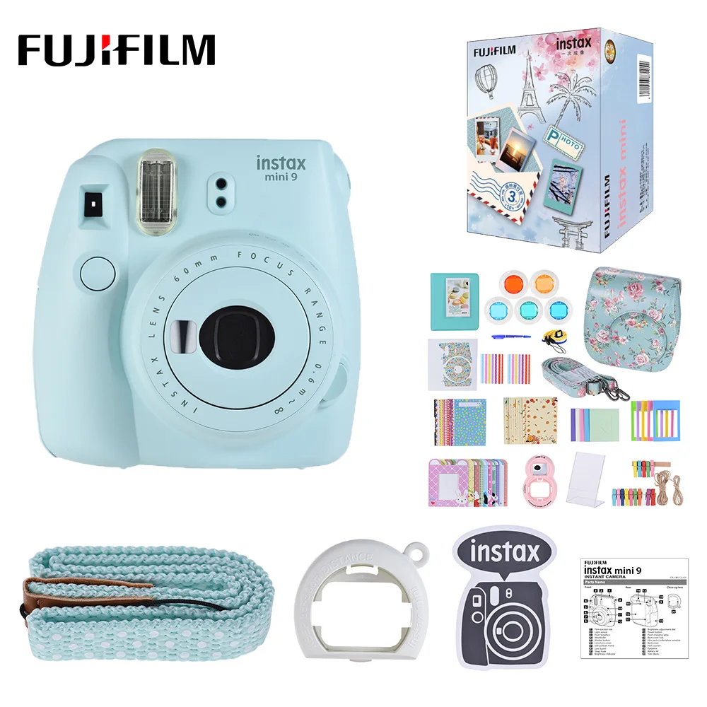5 цветов Fujifilm Instax Mini 9 мгновенная камера фото камера+ 30 листов Fujifilm Instax Mini пленка+ 13 в 1 комплект камера сумка чехол