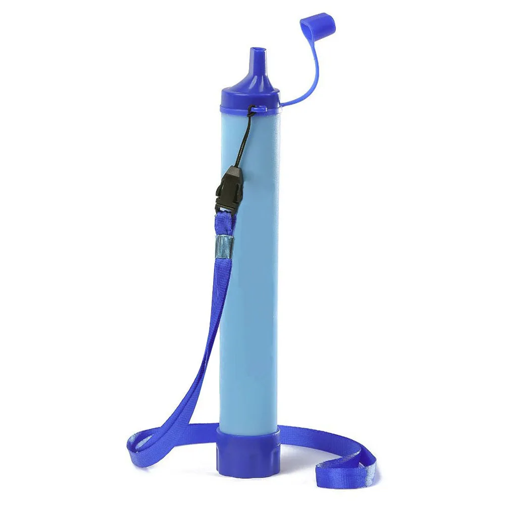 Аварийный очиститель воды фильтр для воды соломенная система фильтрации воды инструмент выживания Путешествия Поход Кемпинг оборудование - Цвет: Синий