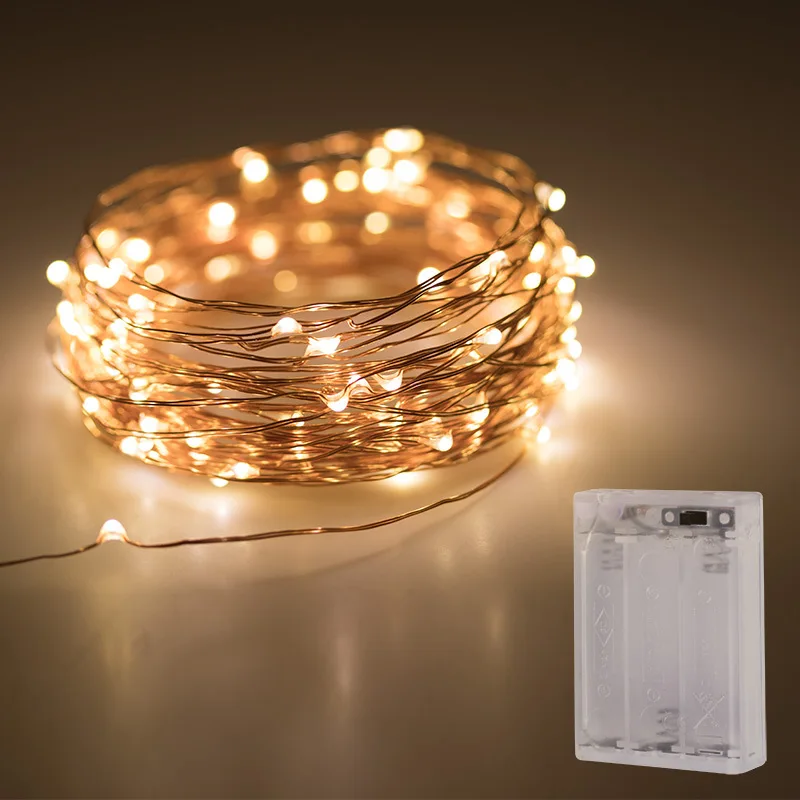 

String Light Micro Copper LED Bead 1M/2M/3M/4M/5M AA Battery Operated Fairy Light for Xmas Party Holiday Home Bedroom Decoration