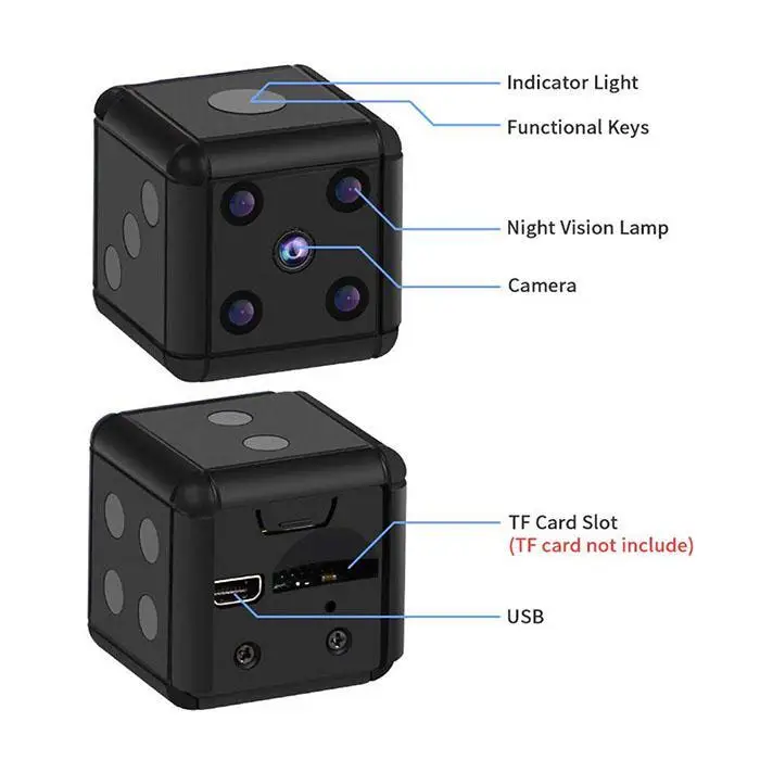 HD 1080 P Инфракрасный ночное видение Mini AVI да видеокамера булавки USB обнаружения