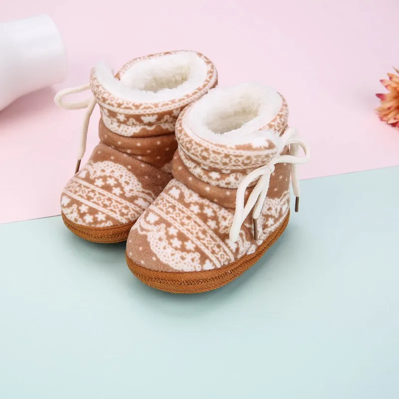 Зимние теплые детские зимние сапоги плюс бархатные ботинки для малышей новая детская обувь для новорожденных мягкая подошва противоскользящая детская обувь - Цвет: 57C