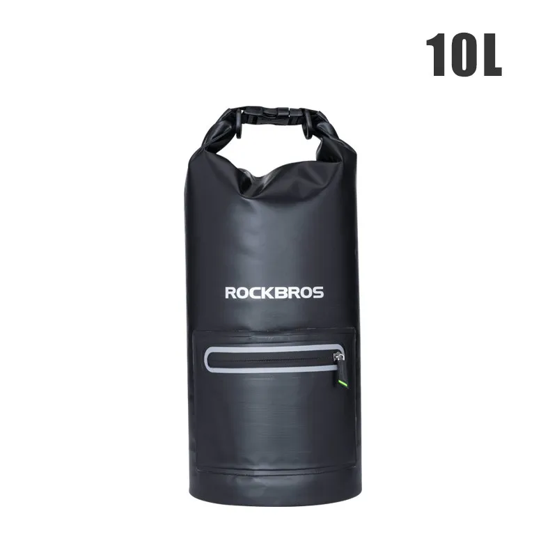ROCKBROS Велоспорт велосипед Водонепроницаемый Открытый мешок большая сумка для хранения дорожная упаковка Pannier 10L 20L велосипедные аксессуары - Цвет: Black 10L
