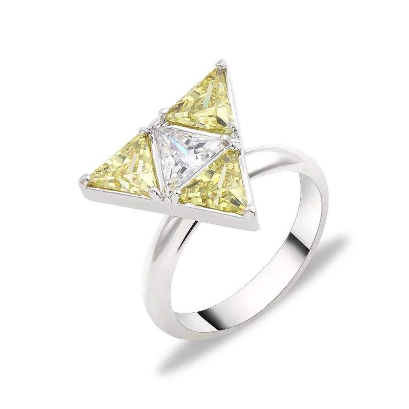 

The Legend of Zelda Ring for Men Woman Clear CZ Stackable Finger Ring Fine Silver Copper Jewelry Fans Gift Wedding Rings