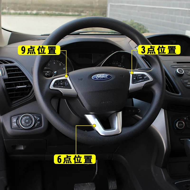 

ABS steering wheel sequins decorative frame patch for Ford Ecosport 2018 Car-styling