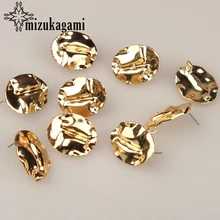 25*20 мм, 6 шт./лот, цинковый сплав, Ретро стиль, золото, овальная, преувеличенная серьга, основа, соединитель для сережек, аксессуары для сережек