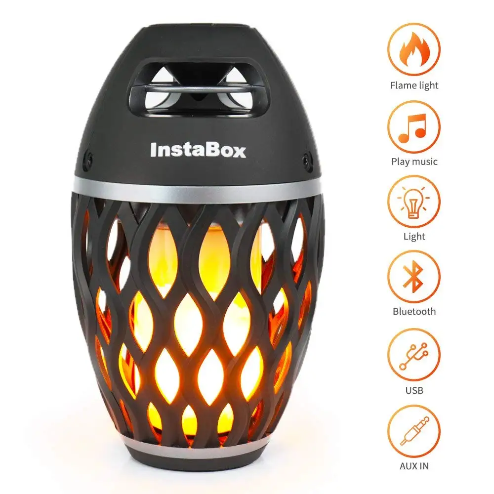 Flame Fire Bluetooth Speaker Music Player Dancing LED Outdoor Portable