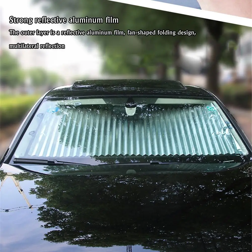 Car Window Sunshade Retractable Foldable Windshield Sunshade Cover Shield Curtain Auto Sun Shade Block Anti-UV Car Window Shade