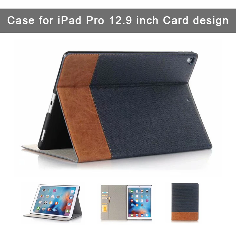 

Leather Case for apple iPad Pro 12.9 inch 2017 2015 tablet Auto Wake Up/Sleep protective cover Storage bag with Card PU case