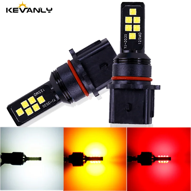 2pcs Car P13W PSX26W 12Led Daytime Running Lights 3030 12SMD 6000k white red Car Super Bright DRL Fog Lamp brake light Bulbs 12v 2pcs drl led strip turn signal light sequential yellow bright flexible daytime running light 12v car headlights auto accessories