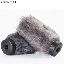 CAENBOO 16 см Открытый пушистый мех крышка ветровое стекло муфтой микрофон мертвый кот ветер Шилдс для аудио Technica-AT879 Mic