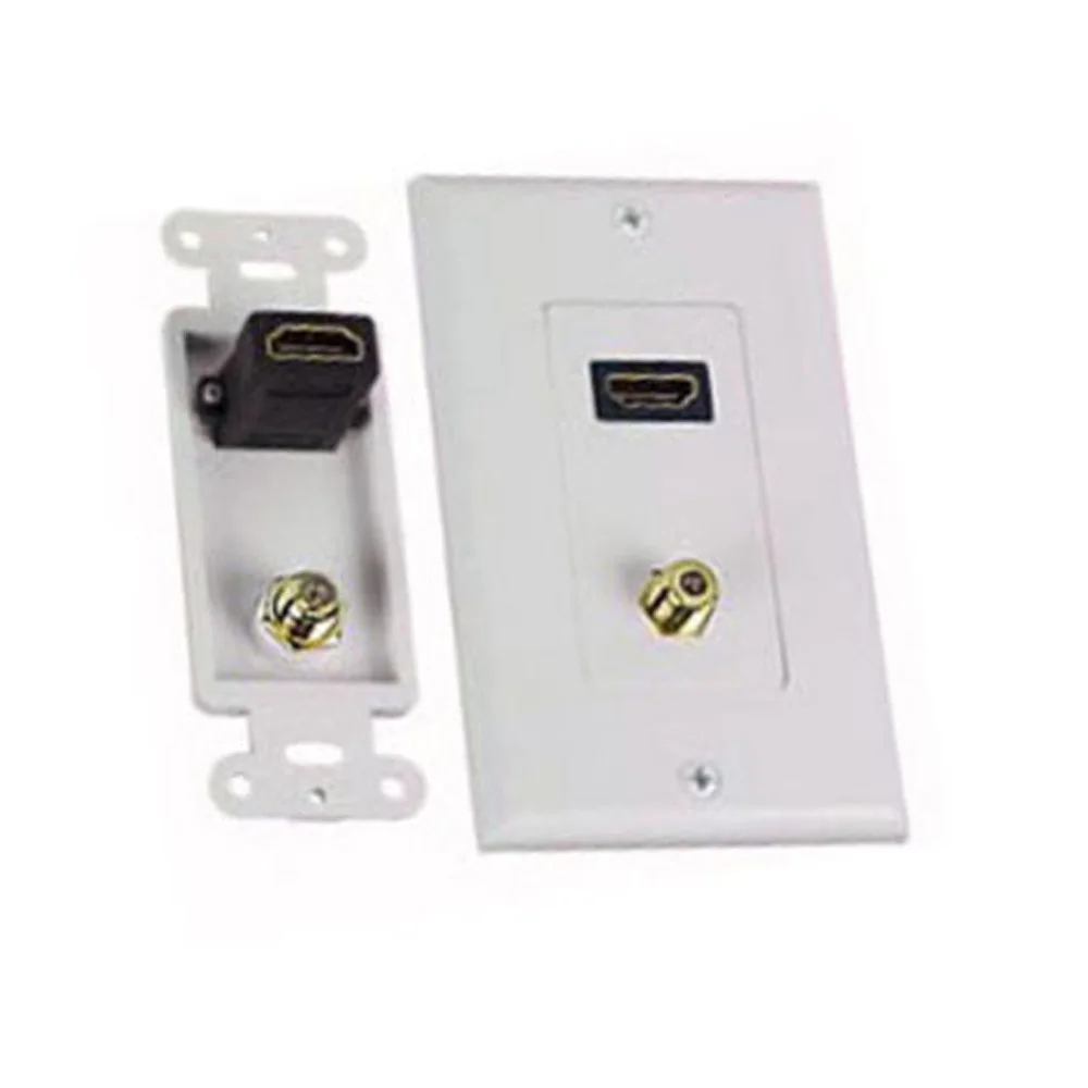 HDMI 1 4 и Coax F Тип TV Jack AV медиа настенная Лицевая панель с одной связью