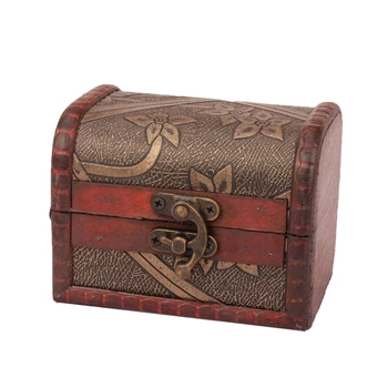 

Vintage Jewelry Pearl Necklace Bracelet Storage Organizer Wooden Case (1Pcs) Color: E