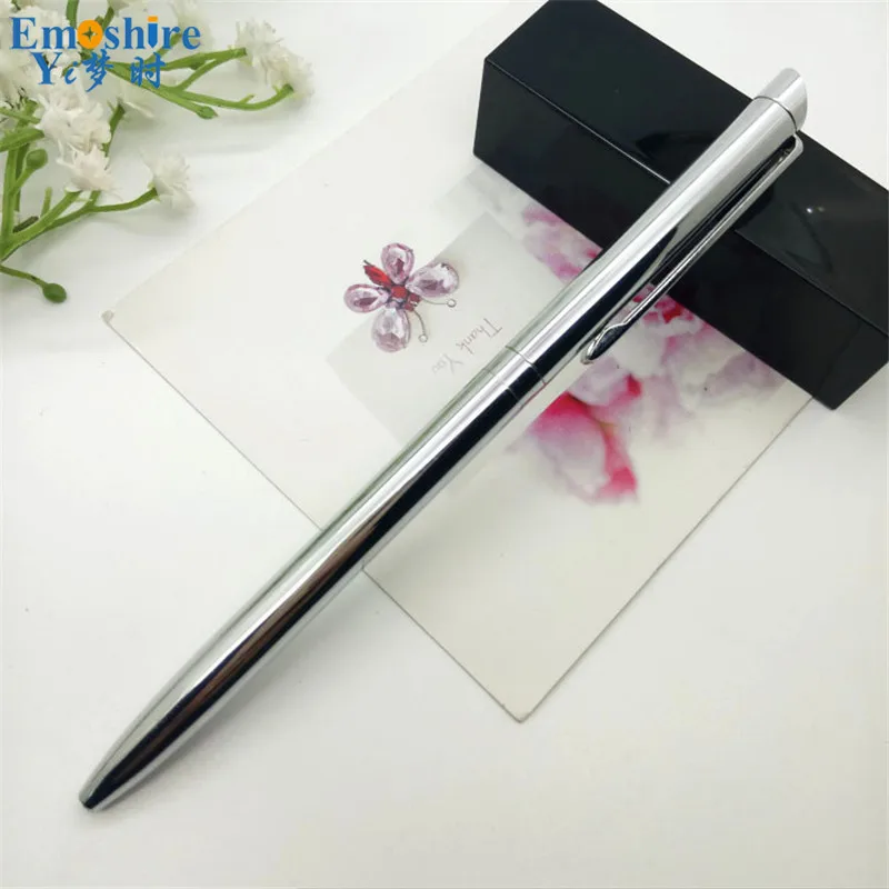 НОВАЯ тонкая ручка для деловых подписей на заказ, рекламная хромированная металлическая шариковая ручка для отелей, медная металлическая шариковая ручка P154